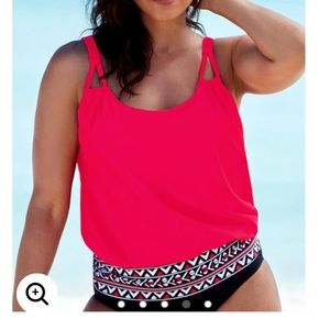 Swimsuits For All Vibrant Pink and Black One Piece